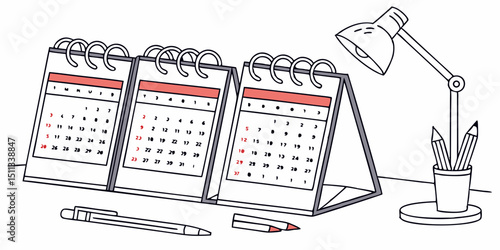 Calendar Set – Collection of Date, Month, and Planner Icons and Templates

