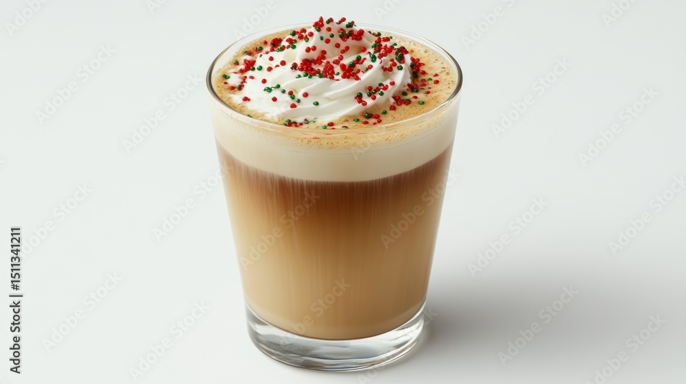 Festive coffee drink on white background Festive coffee drink on white background