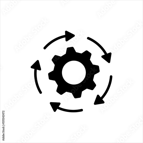 Gear workflow progress vector icon