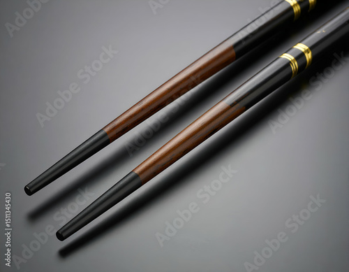 Wallpaper Mural Elegant Matte Black and Brown Chopsticks A Close-Up of Exquisitely Crafted Wooden Chopsticks Torontodigital.ca