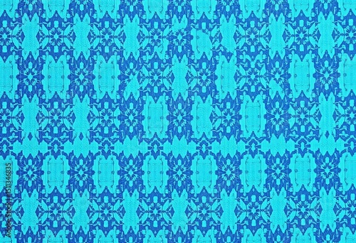 Subtle pastel blue ikat diamond pattern on soft fabric, horizontally repeating,  subtle,  simple