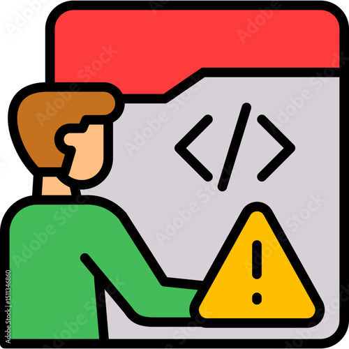 Code Issue lineal color icon