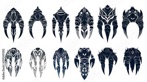 Intricate Black and White Tribal Designs for Creative Projects