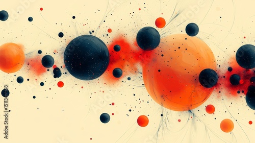 Abstract Cosmic Background with Vibrant Planets and Stars