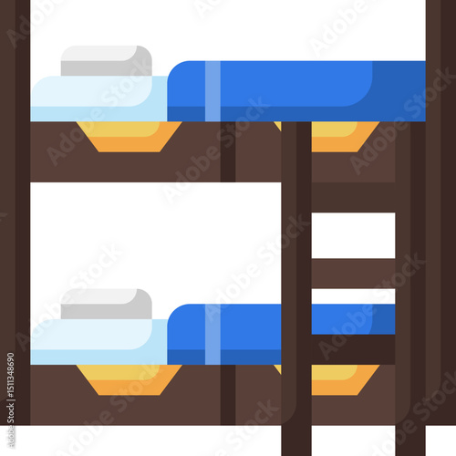 bunk bed illustration on a white background   