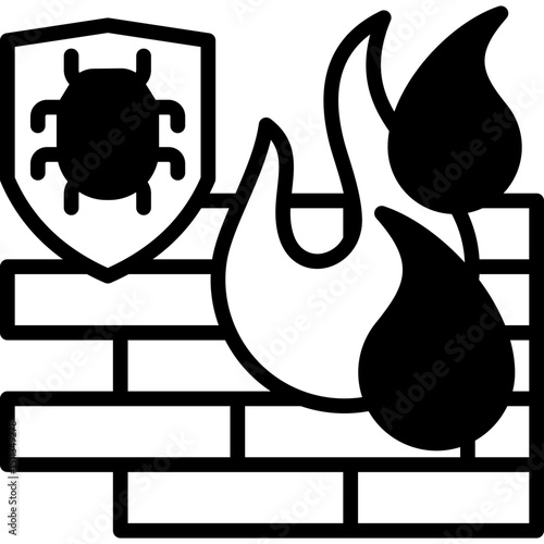 Firewall Security mixed icon
