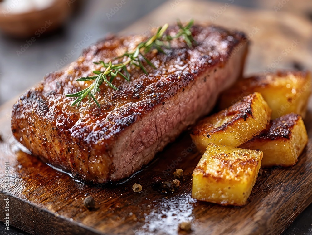 Seared steak with roasted potatoes Seared steak with roasted potatoes