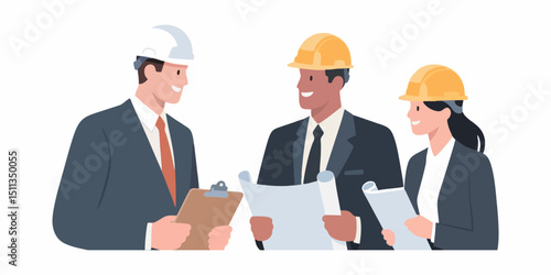 three architects working together, Construction vector, construction silhouette, construction art, construction concept, construction building for industry artwork template design printable