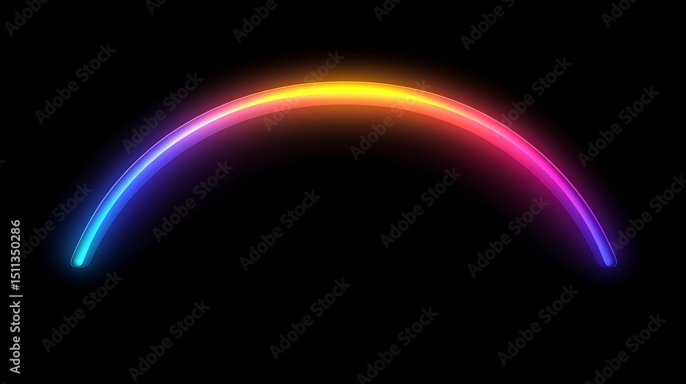 Obraz premium Neon rainbow arc graphic