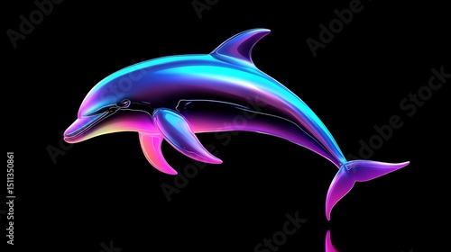 Vibrant iridescent dolphin