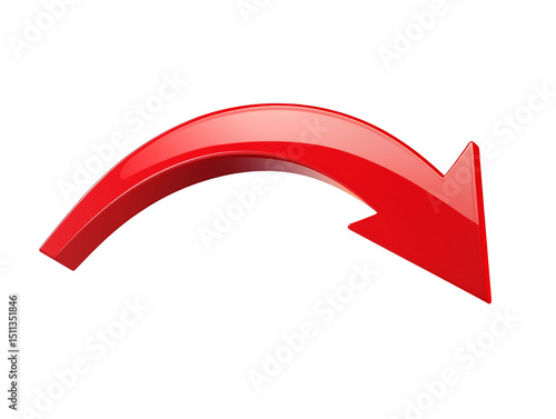 red arrow on white background
