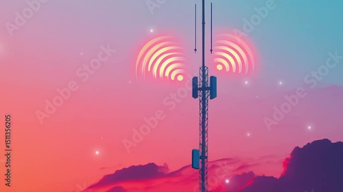 a large 5G mobile antenna for telecommunication 