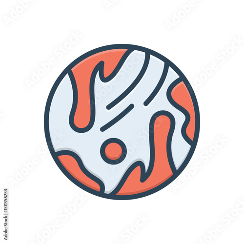 Color illustration icon for venus
