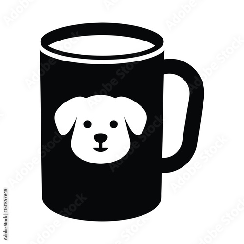 clean minimalist vector a mug icon on white background.eps
