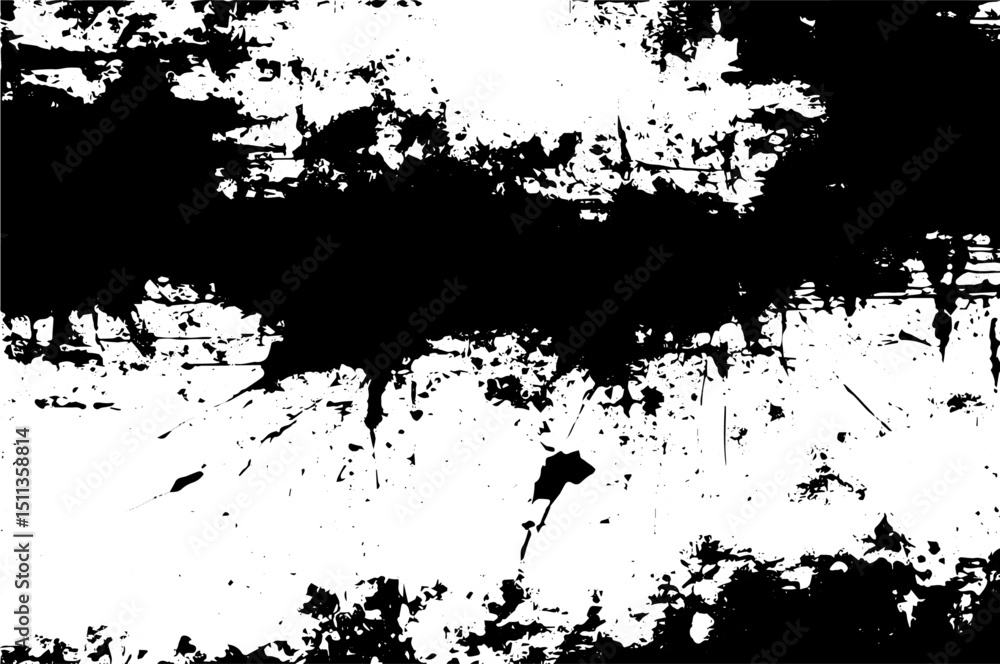 Fototapeta premium Grunge Splatter Black and White Texture, Abstract Distressed Background for Overlay