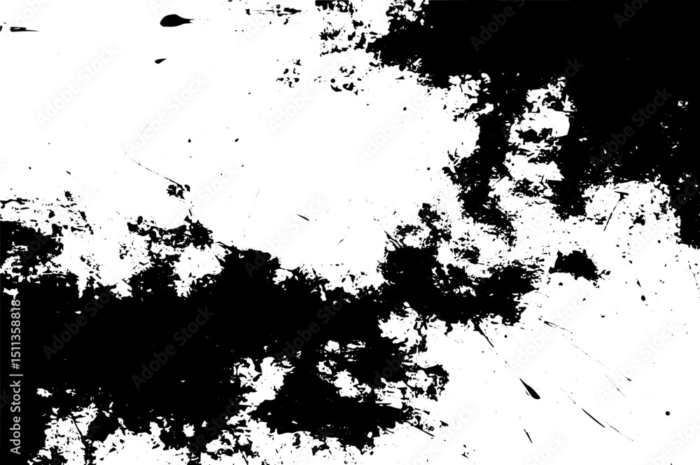 Obraz premium Grunge Splatter Texture Background, Distressed Black and White Abstract Design