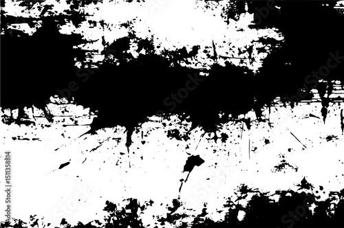 Wallpaper Mural Grunge Splatter Black and White Texture, Abstract Distressed Background for Overlay Torontodigital.ca