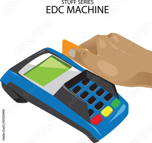 illustration vector of EDC MACHINE transactions 