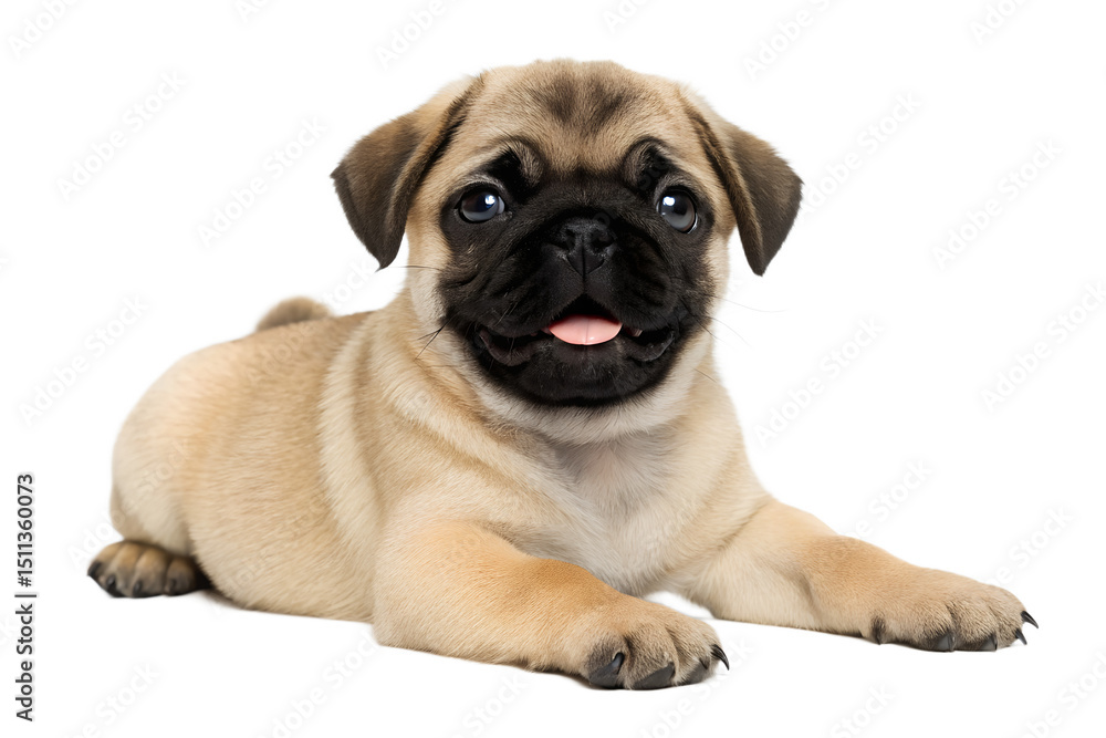 Adorable Pug Puppy A Charming Image of a Happy Dog Adorable Pug Puppy A Charming Image of a Happy Dog