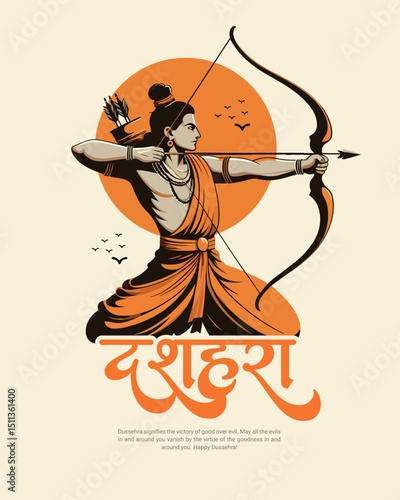 Happy Dussehra, Vijayadashami & Ram Navami Festival Celebration in India | Jai Shri Ram Greeting Social Media Post Design