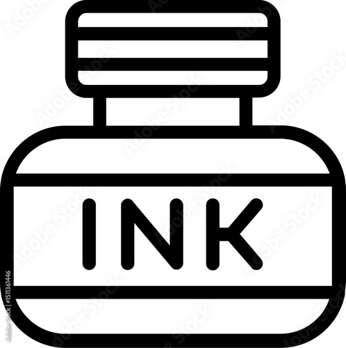 ink bottle illustration on a white b