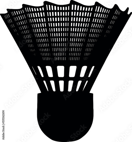 Shuttlecock vector black silhouette print design