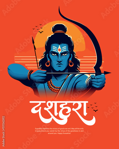 Happy Dussehra, Vijayadashami & Ram Navami Festival Celebration in India | Jai Shri Ram Greeting Social Media Post Design