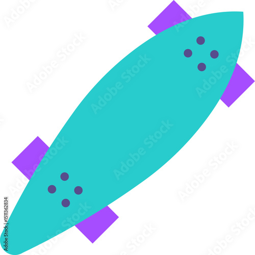 longboard illustration on a white background    