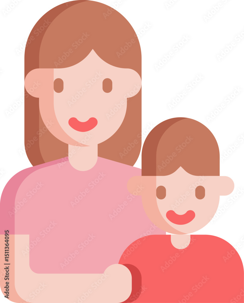 mother illustration on a white background mother illustration on a white background