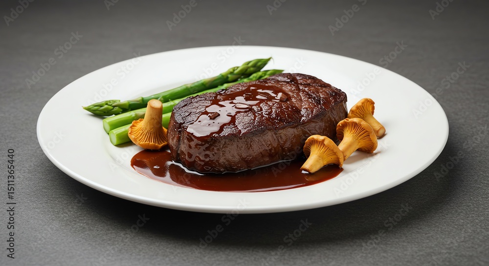 Grilled Steak with Asparagus and Mushrooms Grilled Steak with Asparagus and Mushrooms