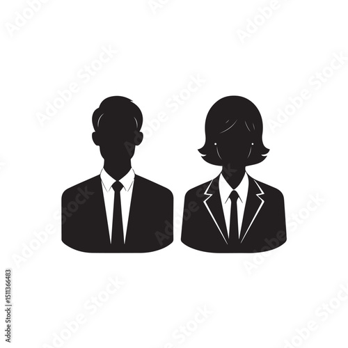 Business avatar of man and woman in suits illustration