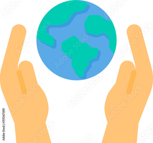 save the world illustration on a white background       