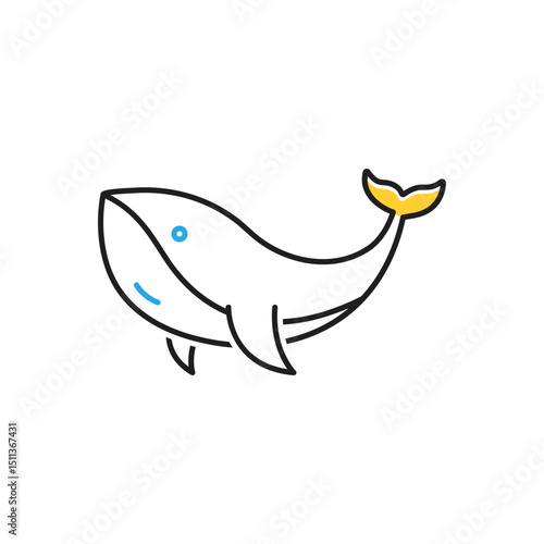 Multi color icon for whale