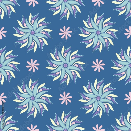Wallpaper Mural seamless pattern, flower
,floral, geometric , Pink ,Blue ,wallpaper, background 
 Torontodigital.ca
