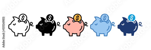 Piggy Bank  Icon Element For Design