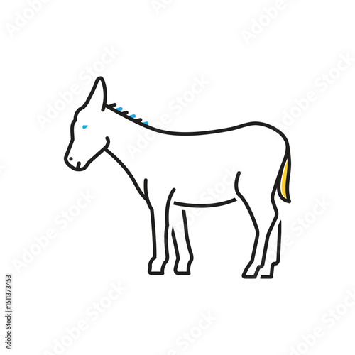 Multi color icon for donkey