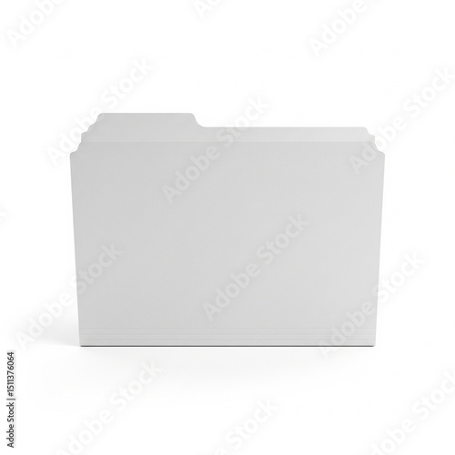 Blank white file folder with tabs, ready for customization. Perfect for office, organization, business, or education themes.

