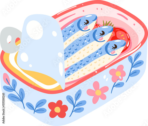 Illustration of Canned Sardines in Olive Oil