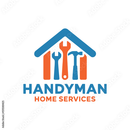 Home Repair Logo Design Vector, Real Estate Repair Logo Design