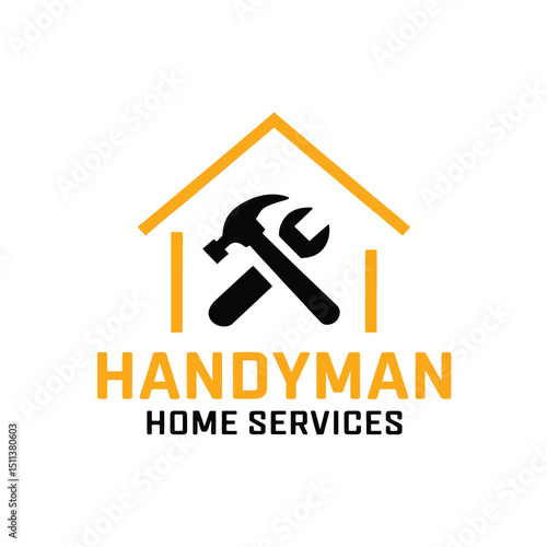 Home Repair Logo Design Vector, Real Estate Repair Logo Design