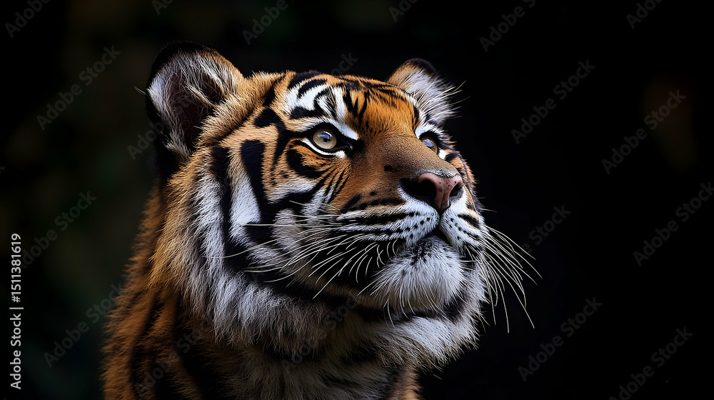 Fototapeta premium Close-up portrait of a tiger's head.