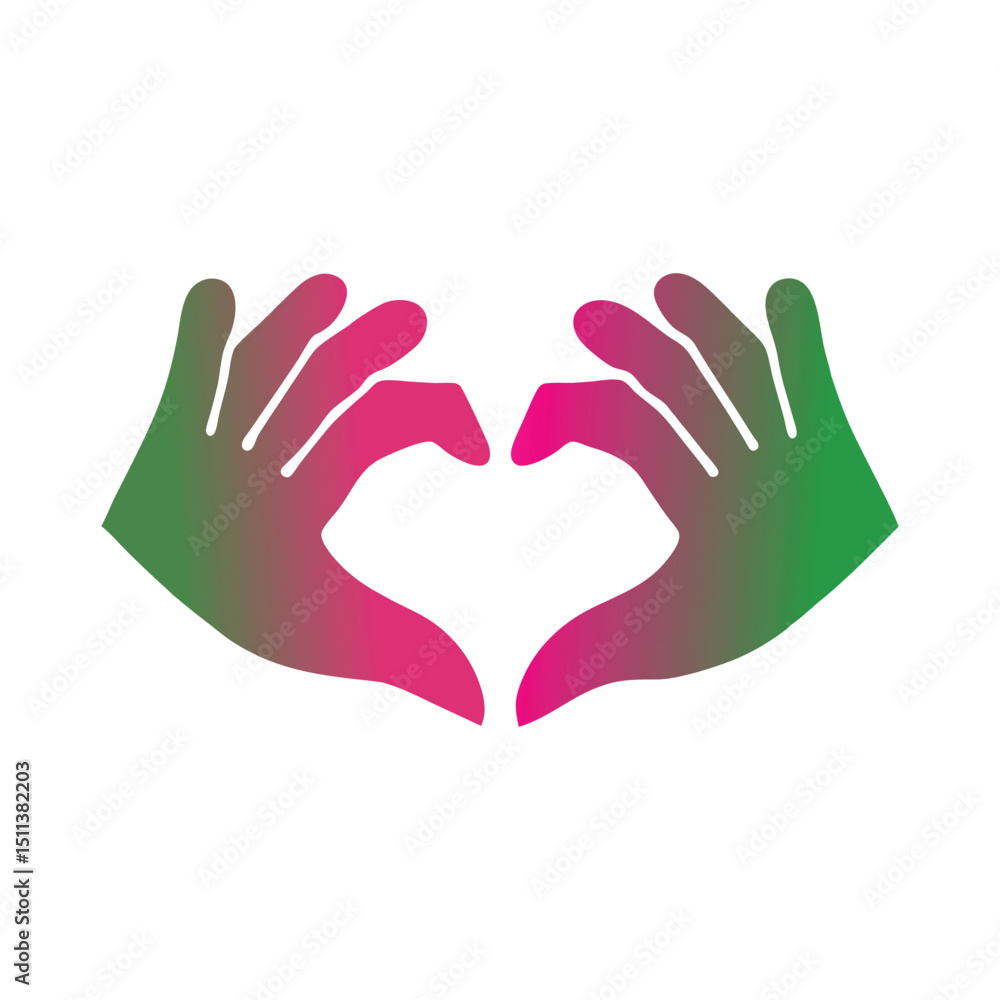Obraz premium Hands Forming a Heart Shape with Gradient Colors