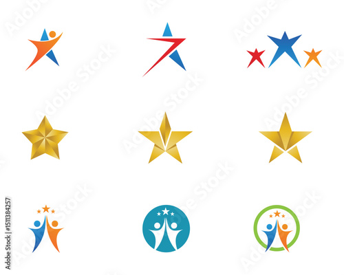 Star logo template vector icon illustration design