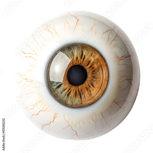 Human Eye Anatomy: Close-up View of Iris, Pupil, and Sclera - Detailed Medical Illustration for Ophthalmology, Vision Care, and Research isolated on transparent background