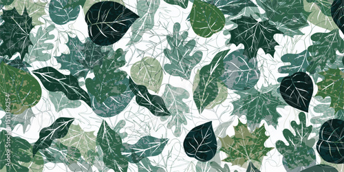 Autumn leaves pattern vector illustration