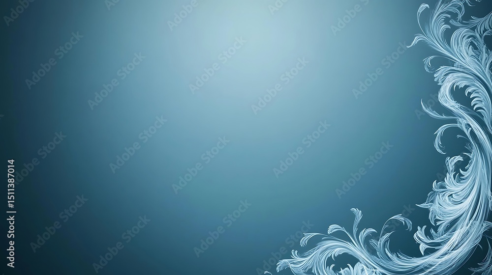 Elegant, muted blue background with decorative, icy patterns Elegant, muted blue background with decorative, icy patterns
