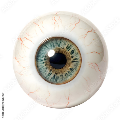 Realistic Human Eye: Detailed Anatomy & Texture isolated on transparent background