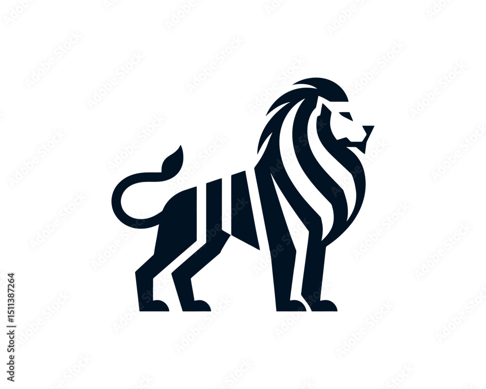 Obraz premium Lion full body icon in modern style