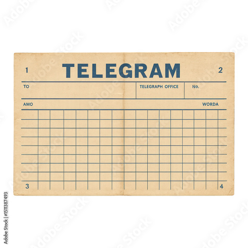 PNG Vintage telegram template image.