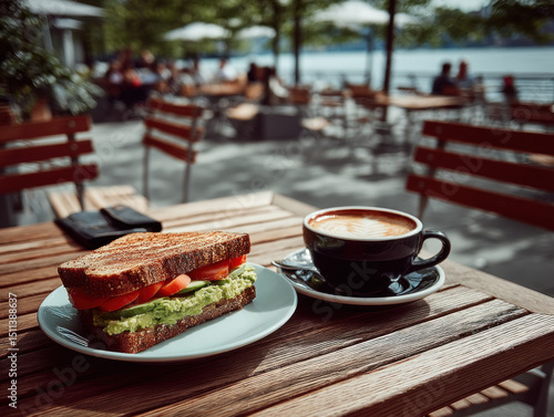 A delicious breakfast sandw...